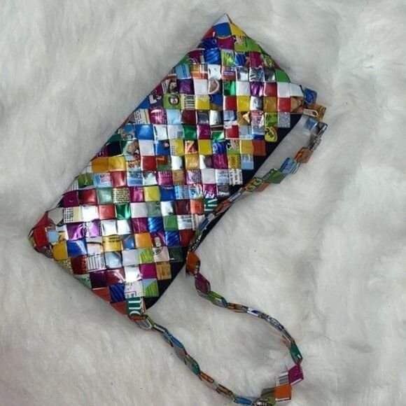Recycled Candy Wrapper Handmade Purse Size Small - Picture 8 of 15